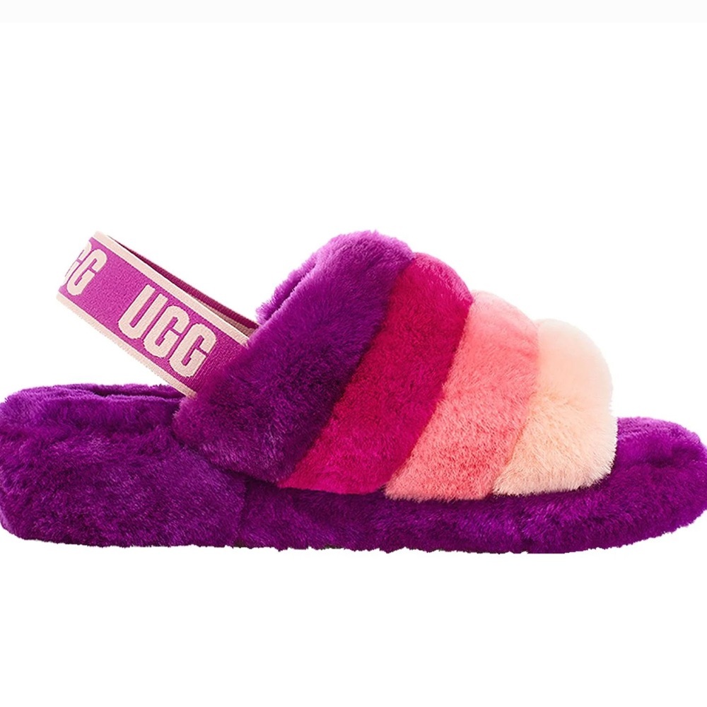 UGG Fluff Yeah Slide Berrylicious Multi Sheepskin Size 7
